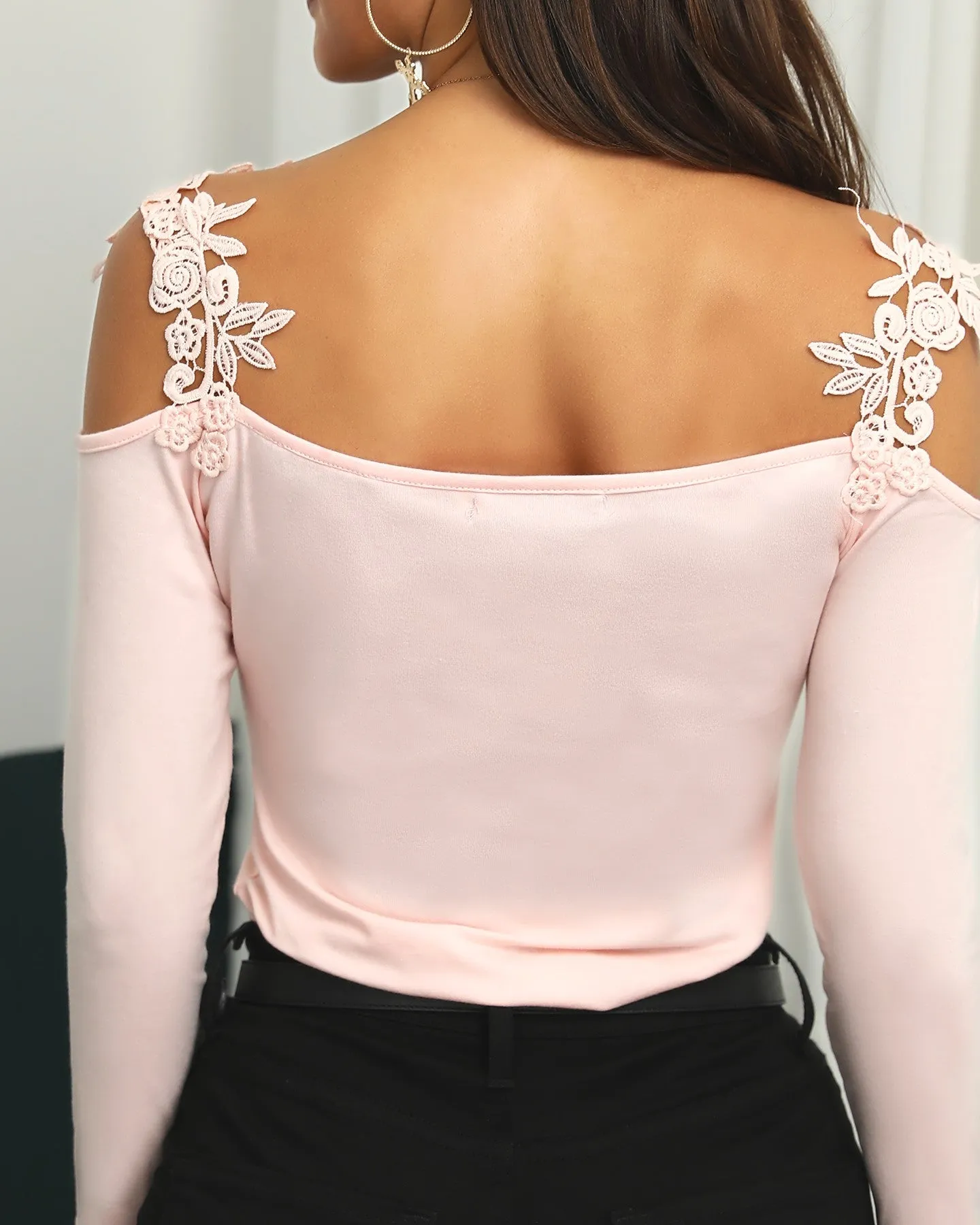 Lace Applique Long Sleeve