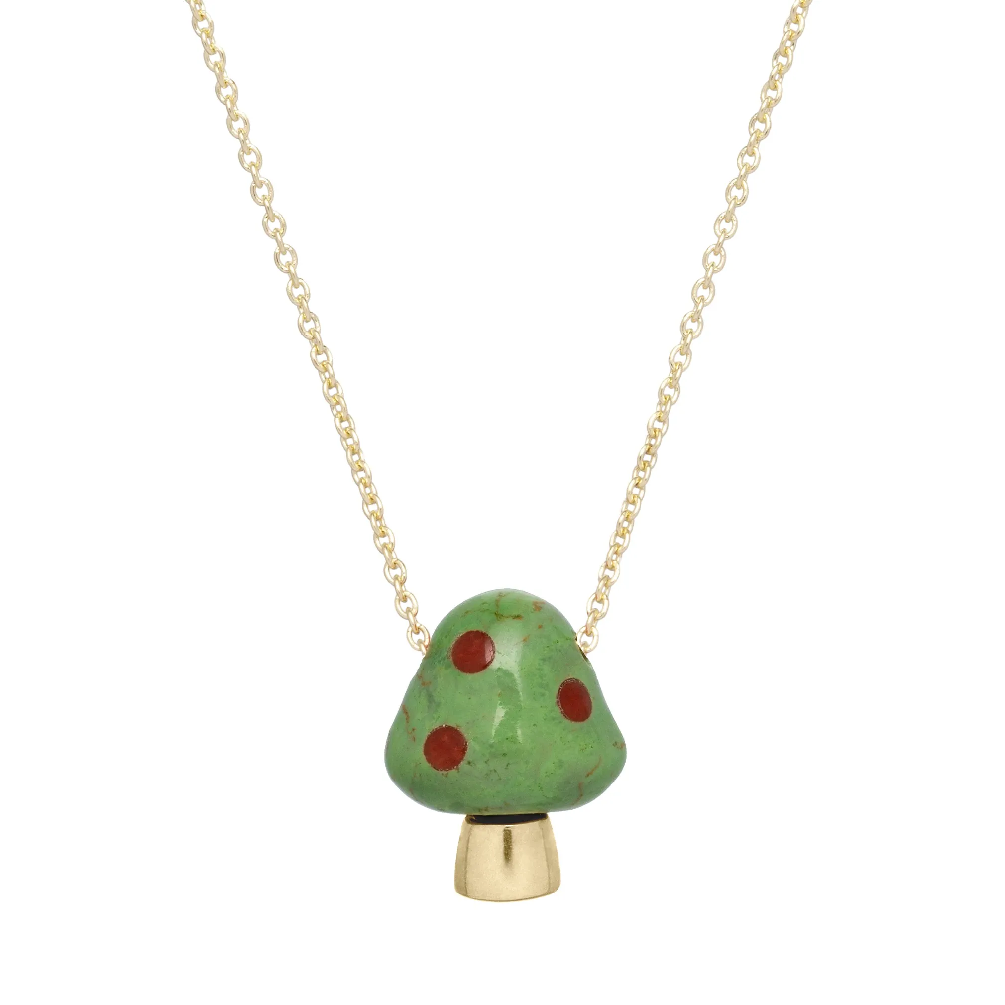 L'AMANITA GREEN   RED NECKLACE