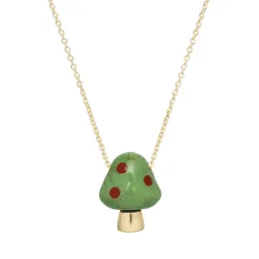 L'AMANITA GREEN   RED NECKLACE