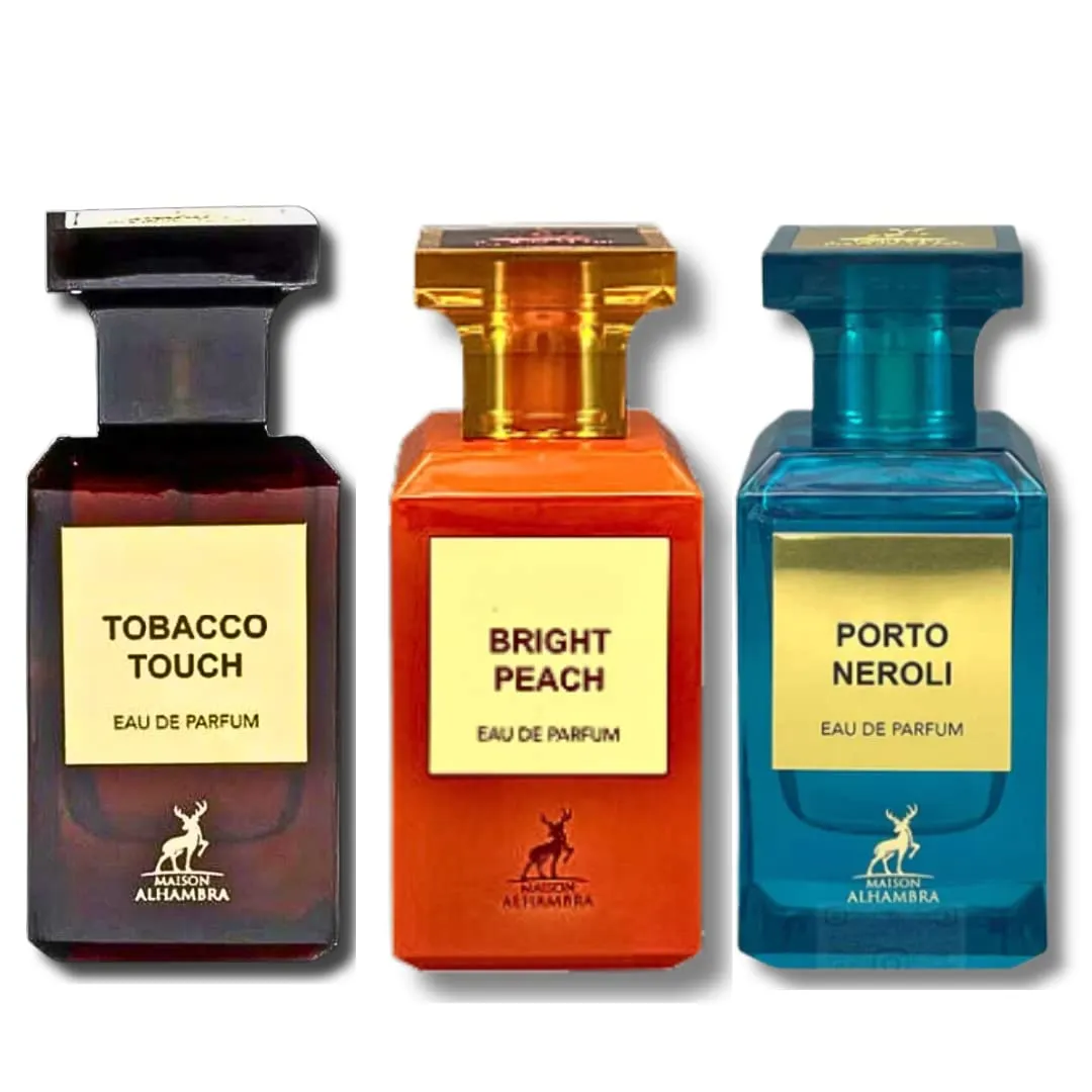 Maison Alhambra Tobacco Touch, Bright Peach & Porto Neroli EDP - 80 ml (2.7 Oz) (AMAZING COLLECTION)