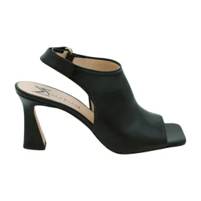 MARIAN Black Leather High Heel Peep Toe Sandal