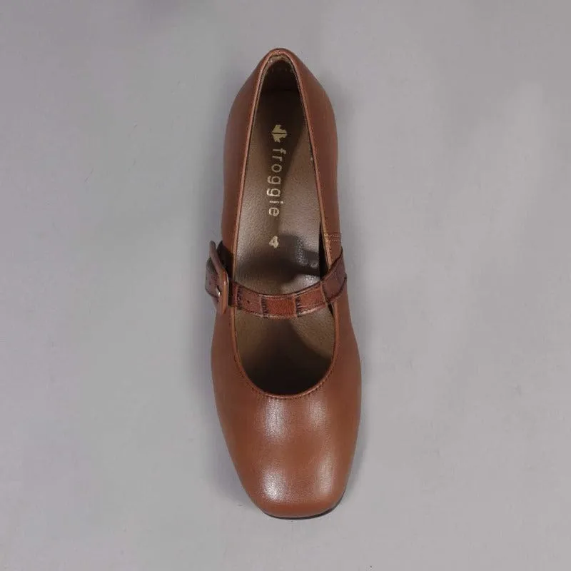 Mary Jane Block Heel Court in Chestnut- 12606