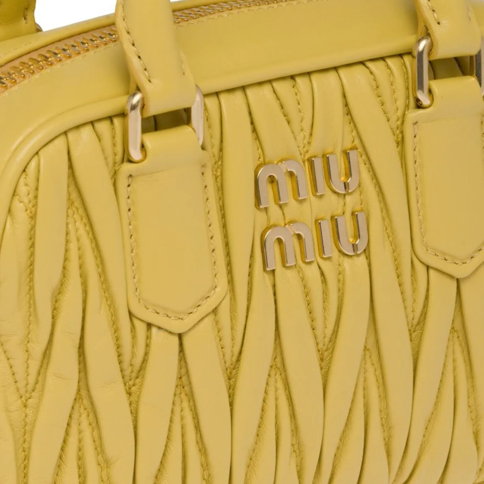 MATELASSÉ LEATHER MINI BAG - YELLOW