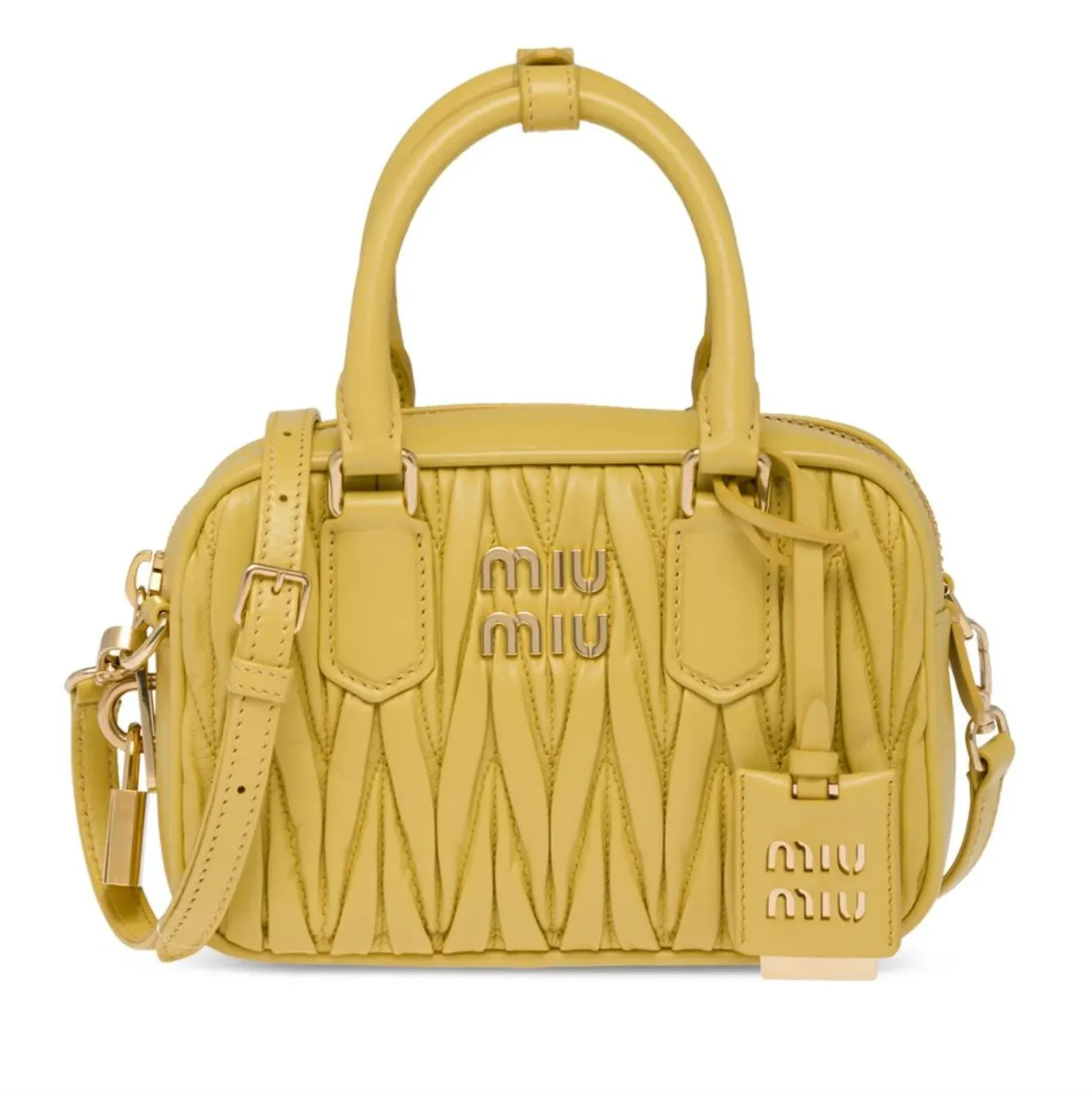 MATELASSÉ LEATHER MINI BAG - YELLOW