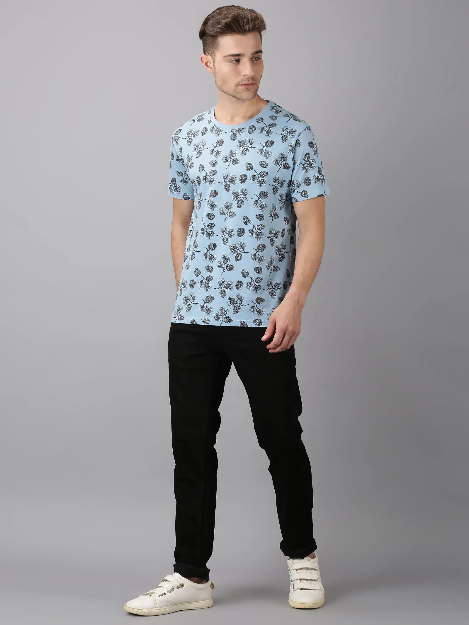 MEN'S BLUE SLIM FIT T.SHIRT