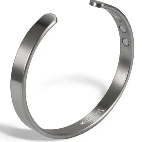 Men’s Magnetic Bracelet Cuff (Brushed Silver)