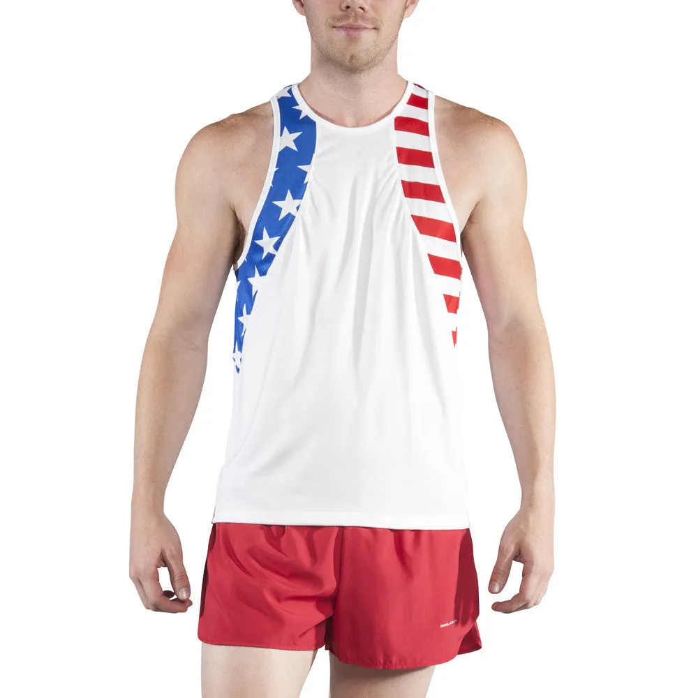 MN'S PATRIOT PRINT SINGLET- US FLAG