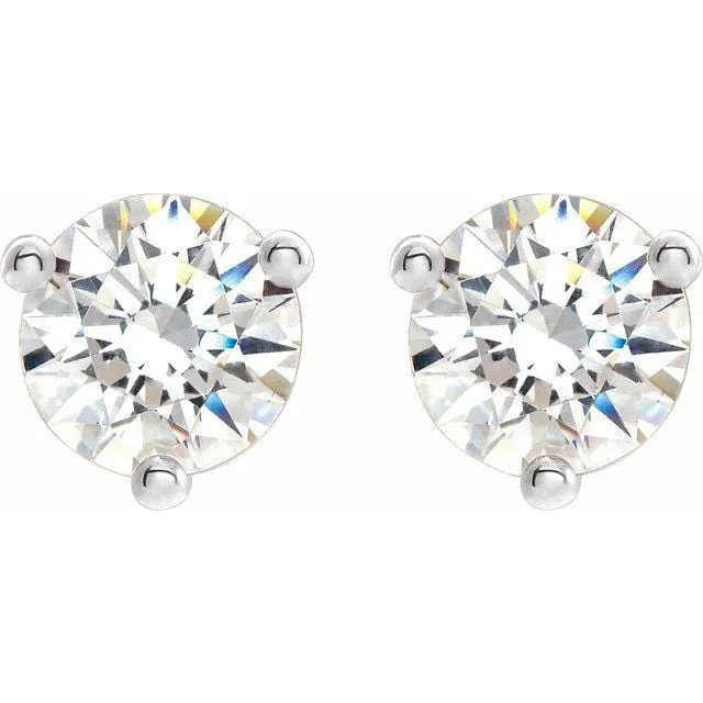 Moissanite 3-Prong Stud Earrings