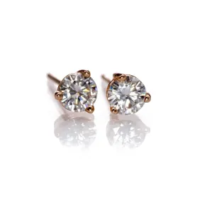 Moissanite 3-Prong Stud Earrings