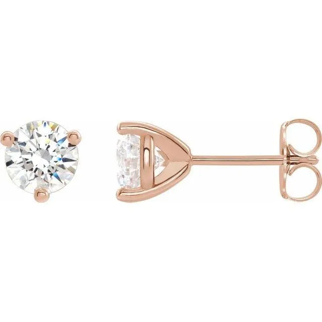 Moissanite 3-Prong Stud Earrings