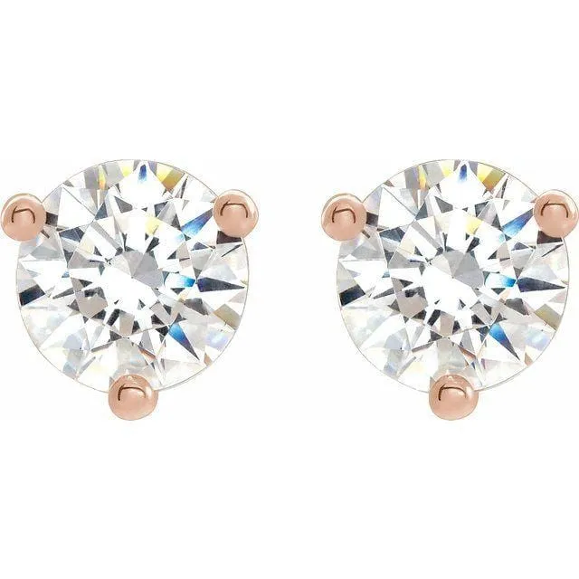 Moissanite 3-Prong Stud Earrings