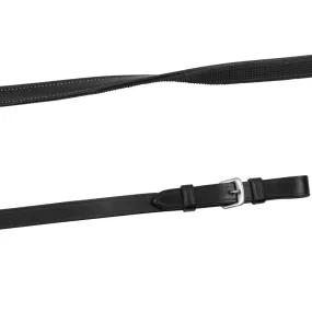 Montar Smooth Leather/Rubber Reins With Cream Stitching And Buckles