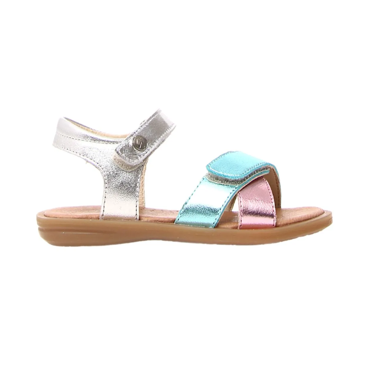 Naturino Girl's (Sizes 30-32) Turquoise/Pink/Silver Sandal