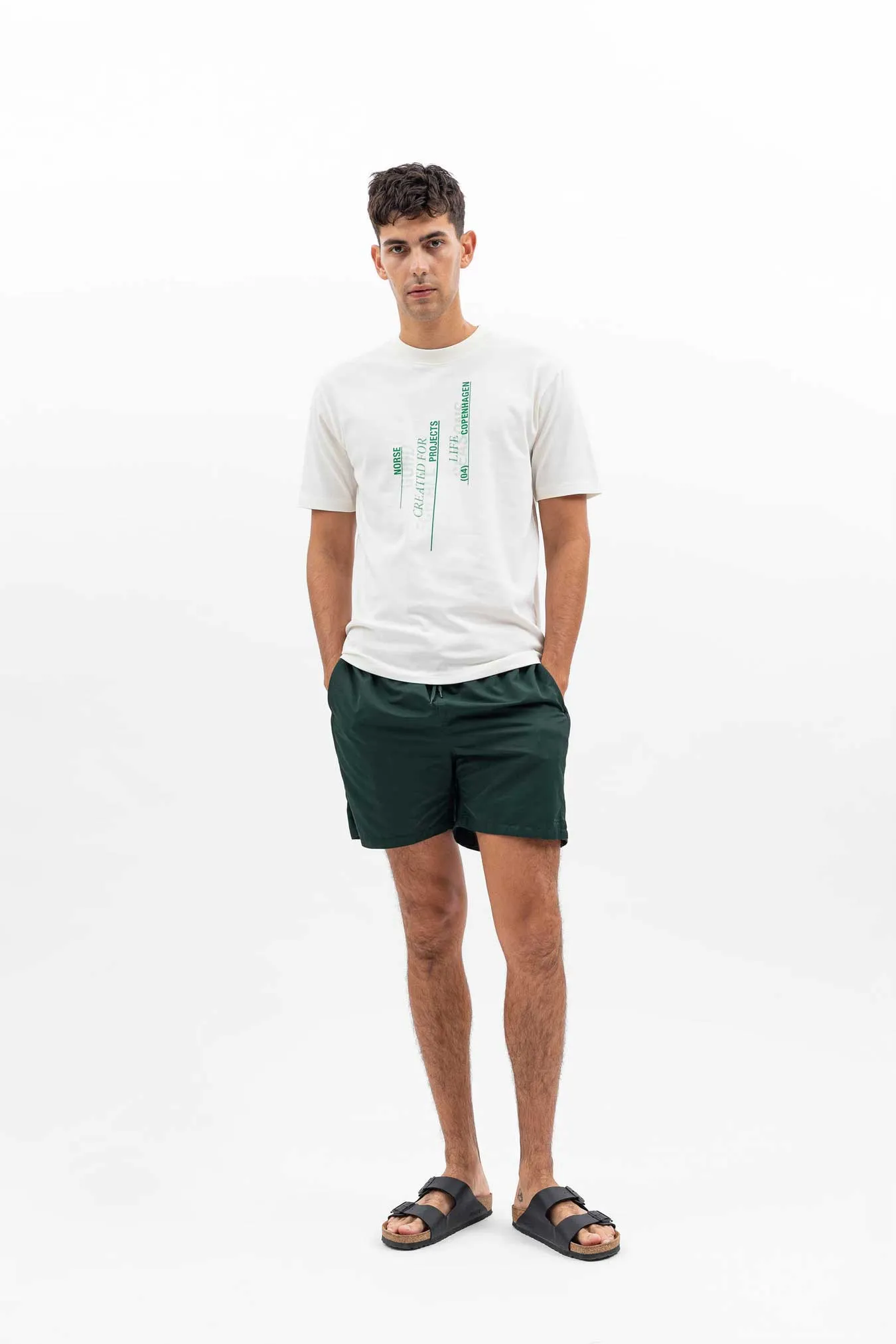 Norse Projects Hauge Swim Shorts in Deep Sea Green