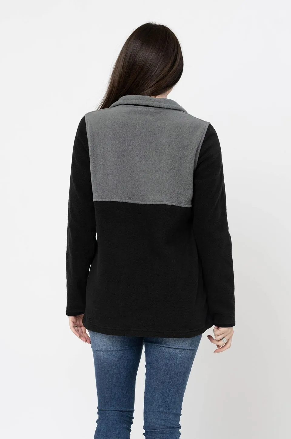 Nursing Fleece Jacket - Hidden Zipper - Black