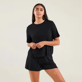 Pajama Shorts Set | Black