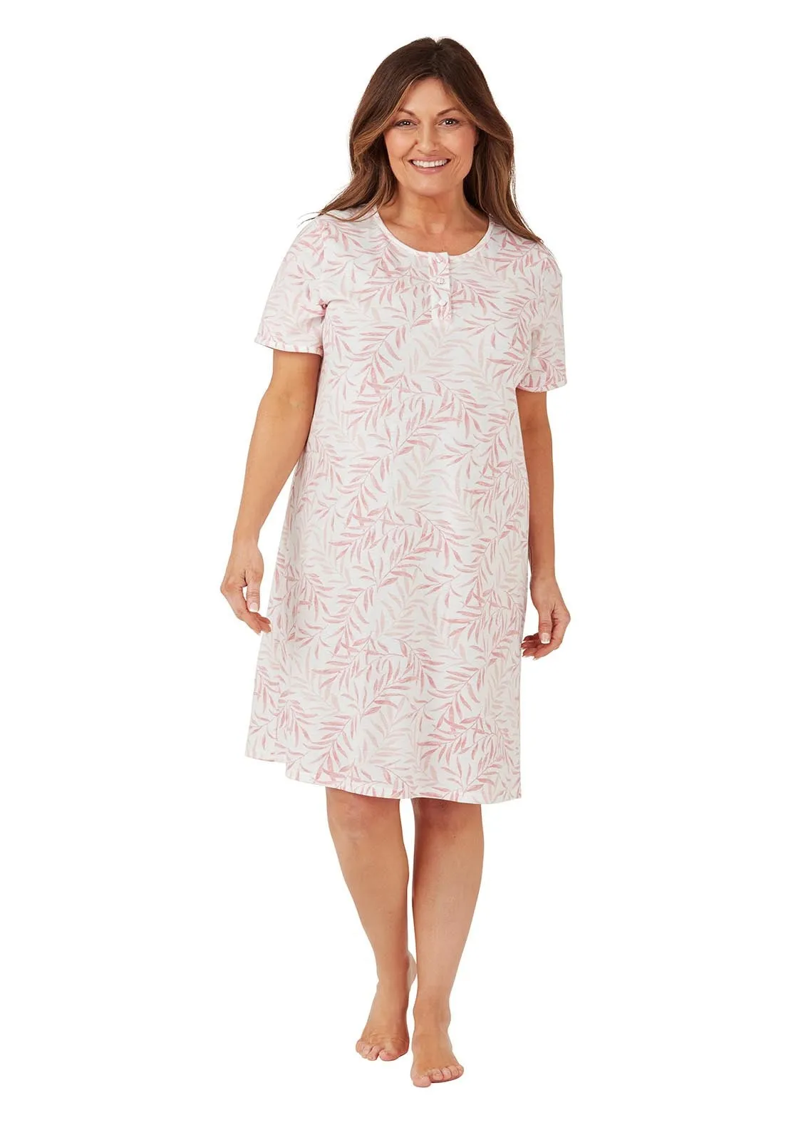 Palm Jersey Nightshirt - Pink