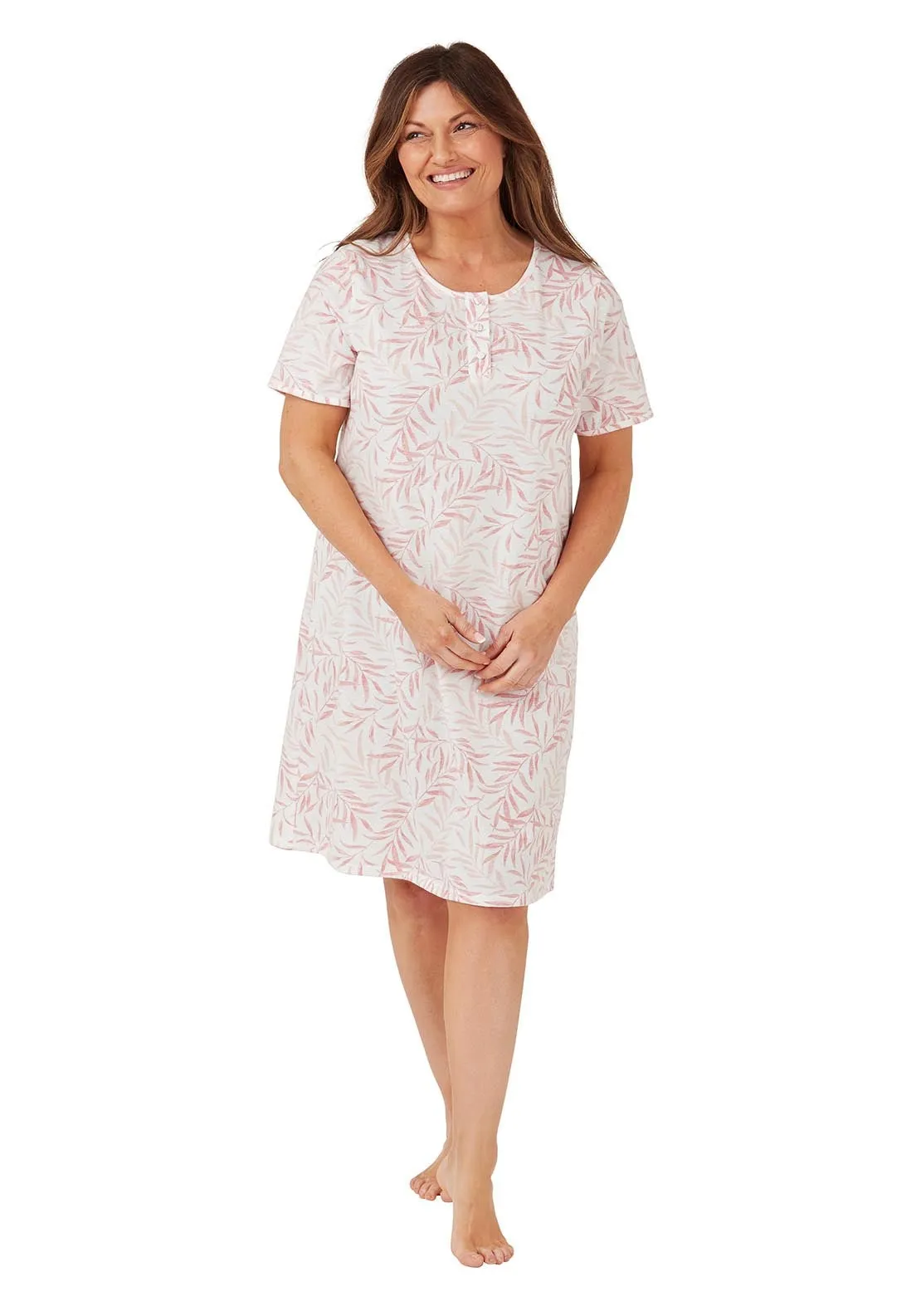 Palm Jersey Nightshirt - Pink