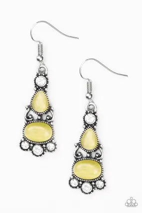 Paparazzi Push Your LUXE - Yellow Earrings