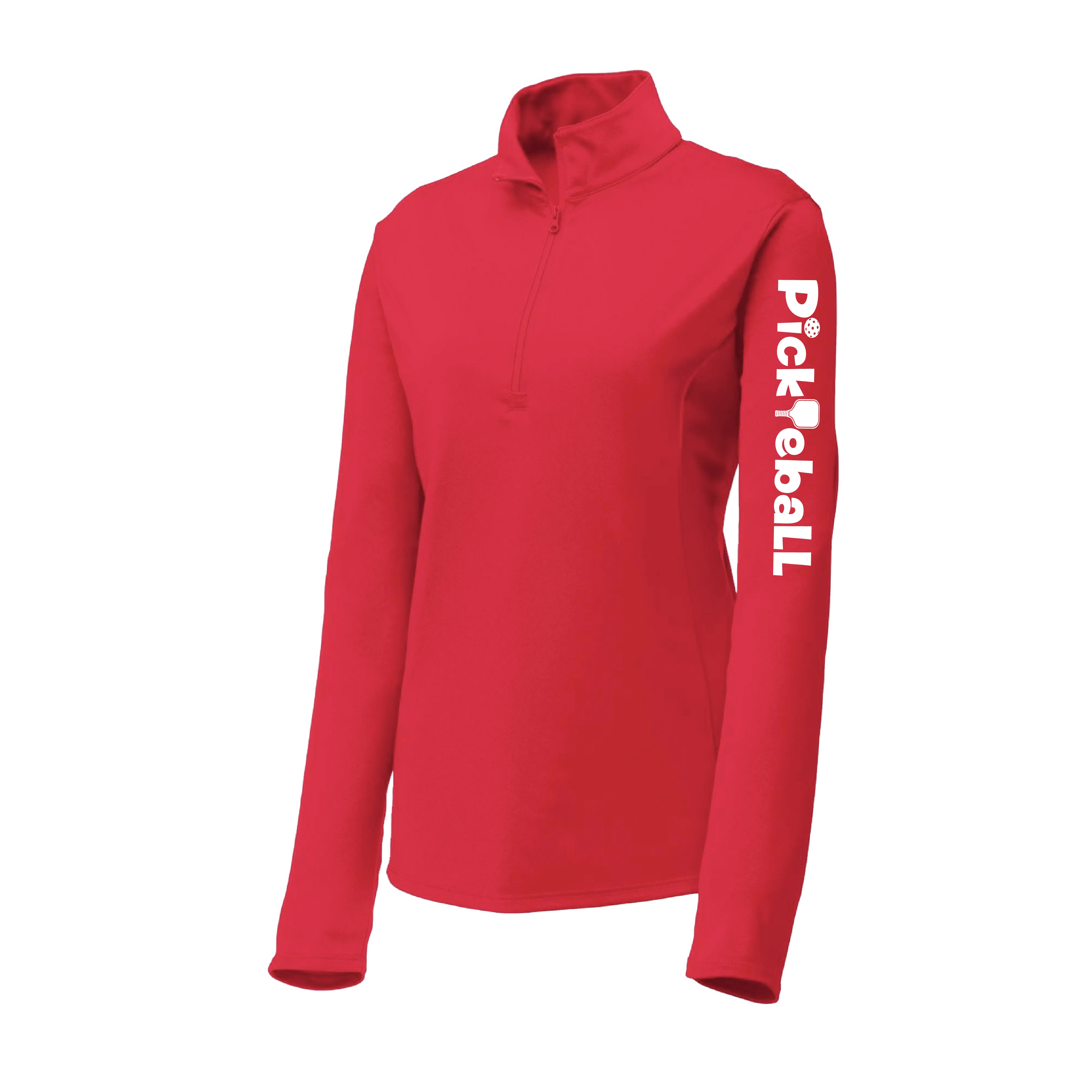 Pickleball Horizontal (Customizable) | Women's 1/4 Zip Pullover Athletic Shirt | 100% Polyester