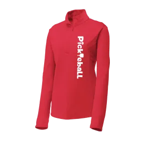 Pickleball Horizontal (Customizable) | Women's 1/4 Zip Pullover Athletic Shirt | 100% Polyester