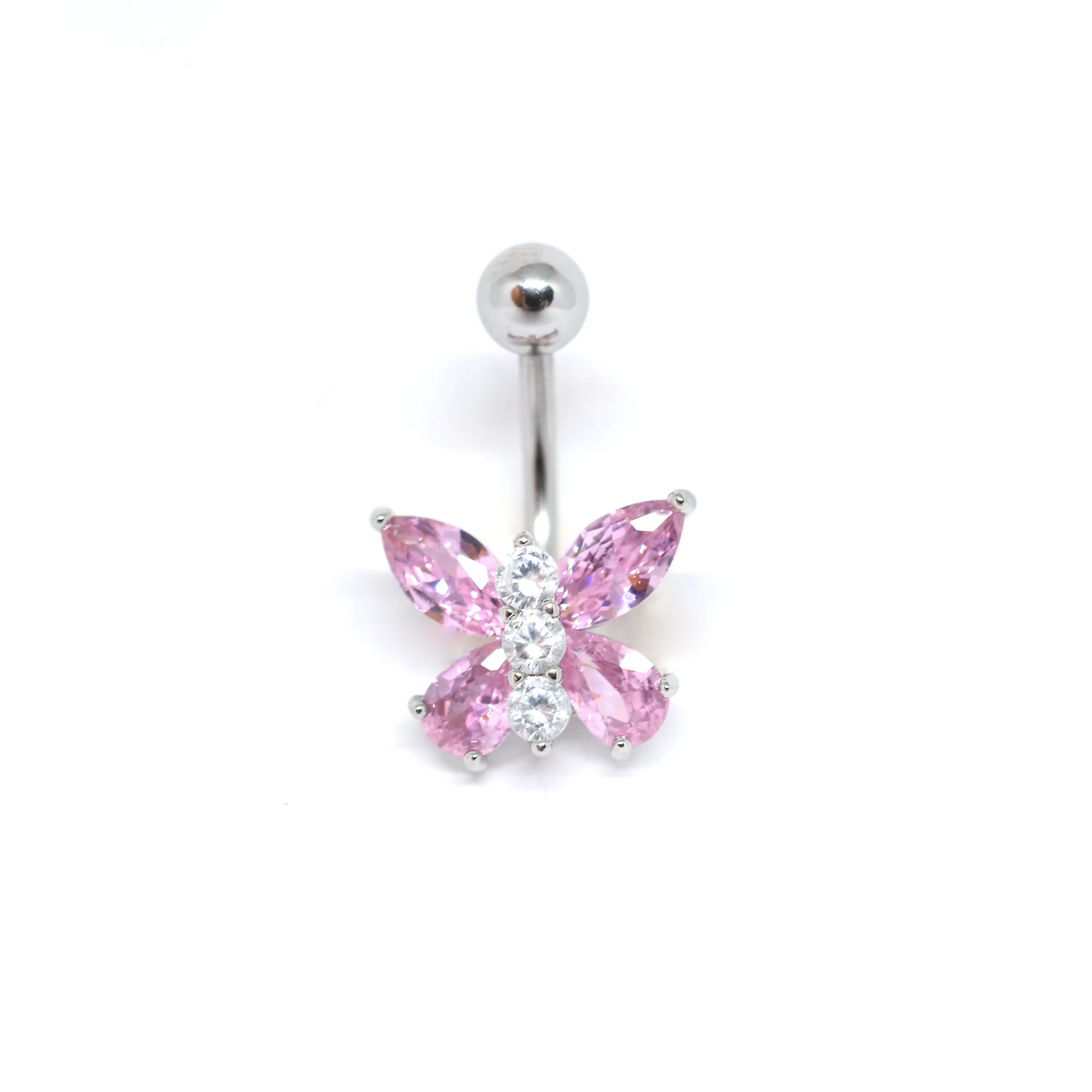 Pink Butterfly Belly Ring