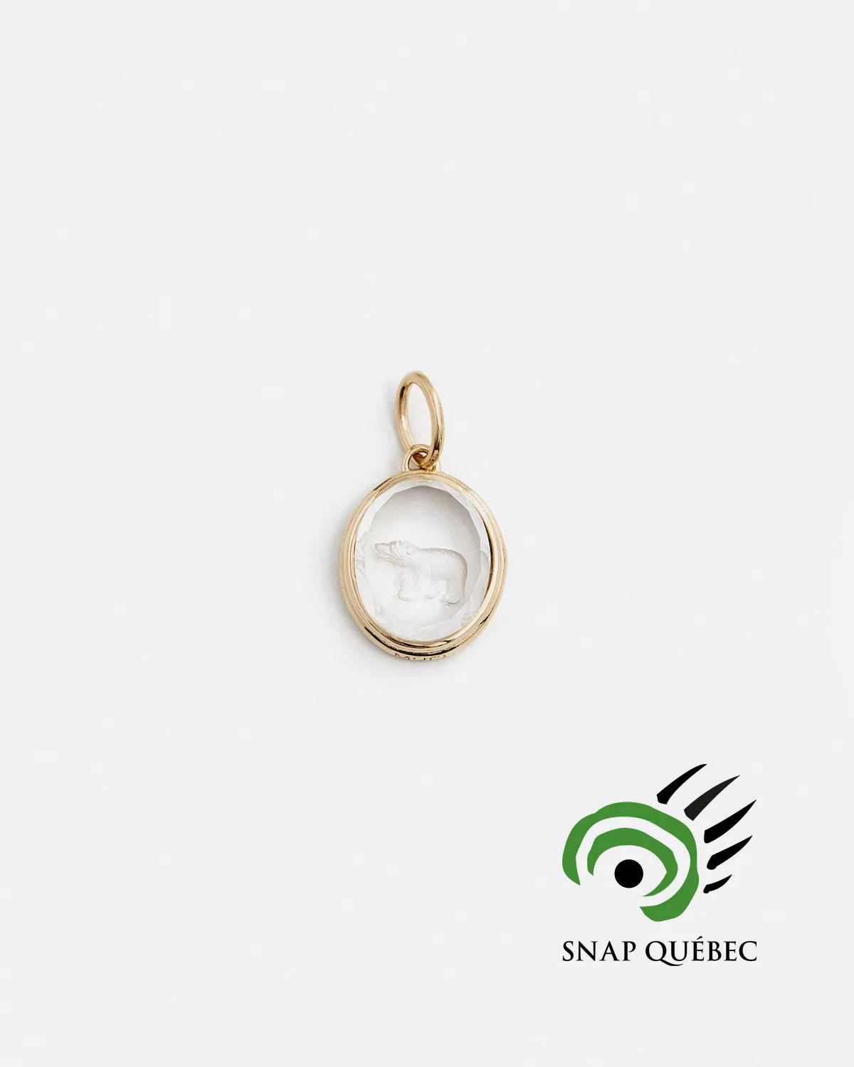 Polar Bear Pendant in Quartz and 14k Yellow Gold - MYEL x SNAP Quebec