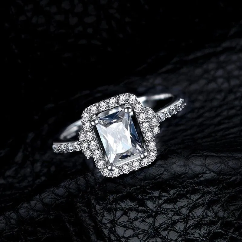 Princess Cut Halo Ring