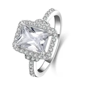 Princess Cut Halo Ring