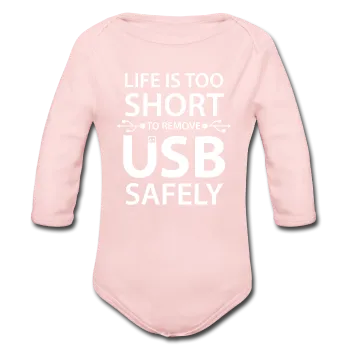 "Life is too Short" (white) - Baby Long Sleeve One Piece