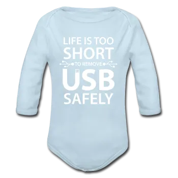 "Life is too Short" (white) - Baby Long Sleeve One Piece