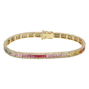 Rainbow & Diamond Tennis Bracelet / SAMPLE