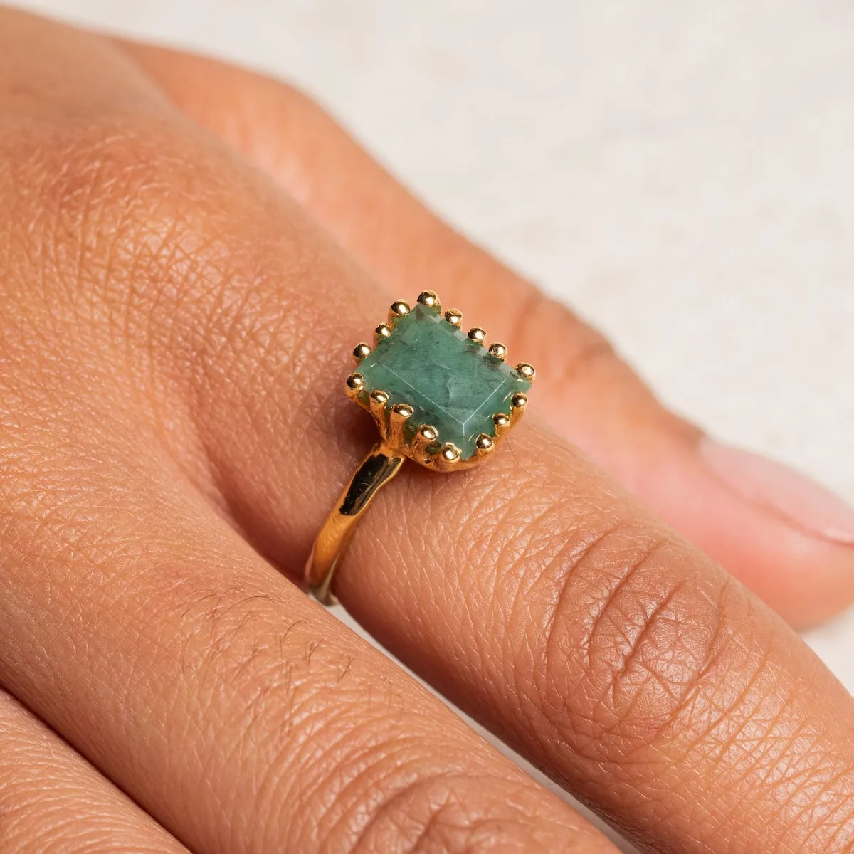 Ramona Raw Emerald Ring