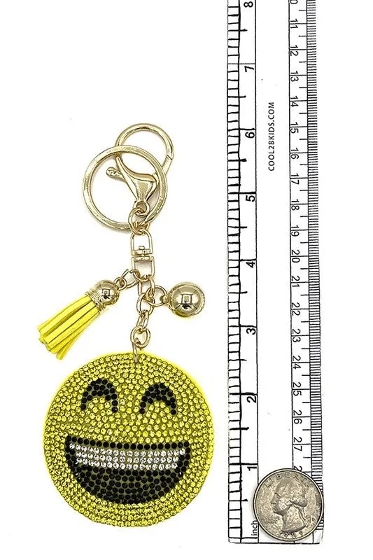 Rhinestone Emoji Keychain