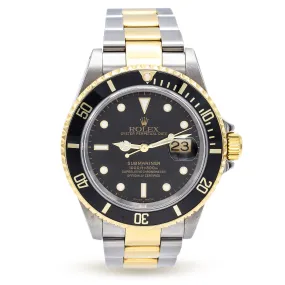 Rolex Submariner 18K Yellow Gold Stainless Steel Watch 16613LN