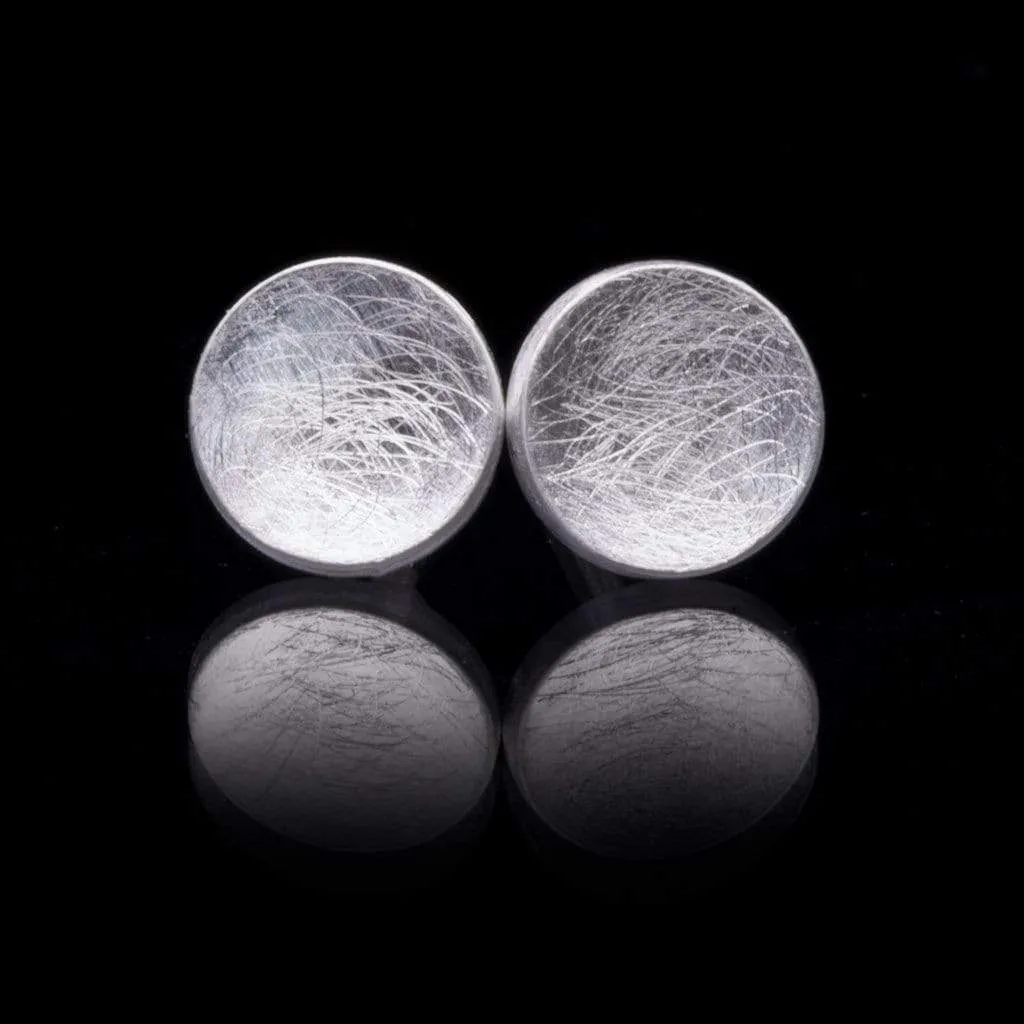 Small Concave Round Simple Gold Studs Earrings