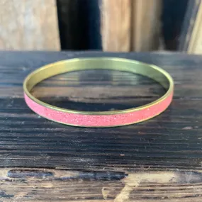 Standard Gauge Bangle Bracelet BRASS   CONCRETE Salmon Pink