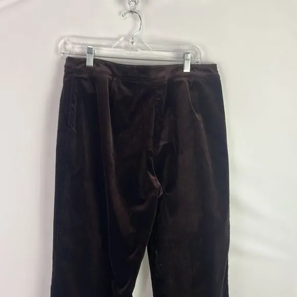 StJohnBrown Velvet Slacks With Copper Chain Belt