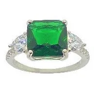 Stunning Emerald .925 Sterling Silver Ring