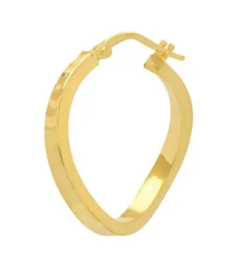 Textured Wavy Hoops - Gold