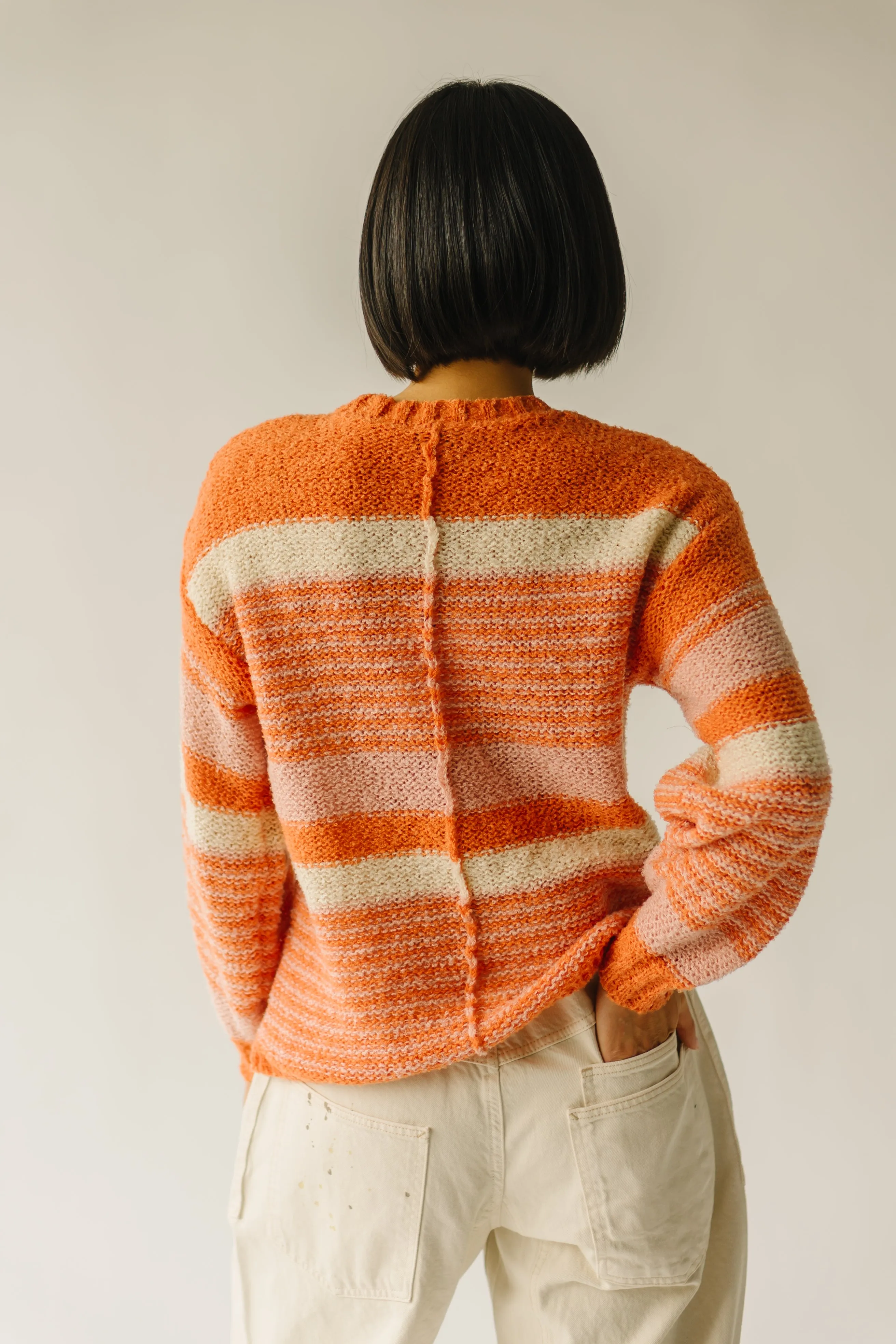 The Rialto Striped Sweater in Tangerine Multi