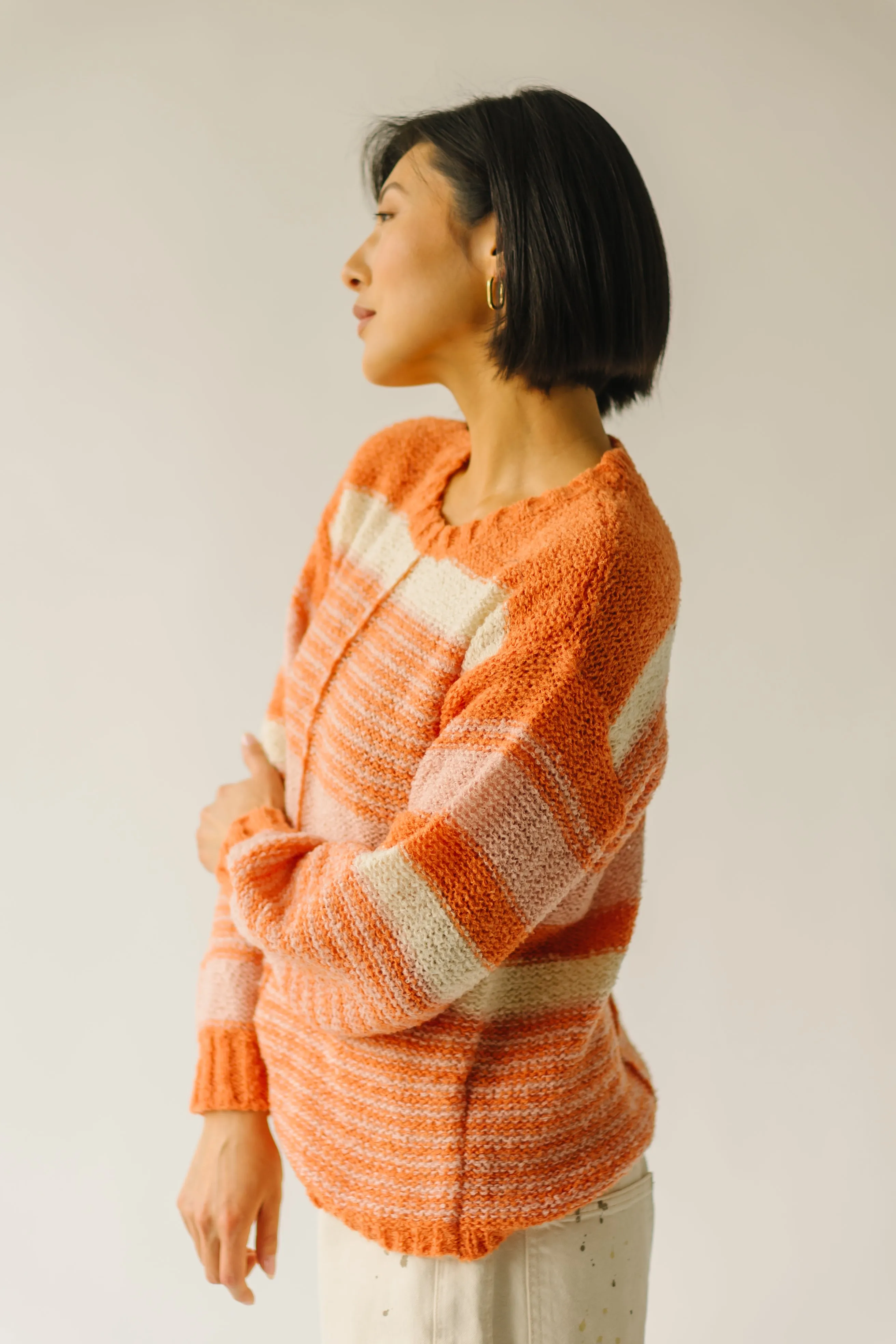 The Rialto Striped Sweater in Tangerine Multi