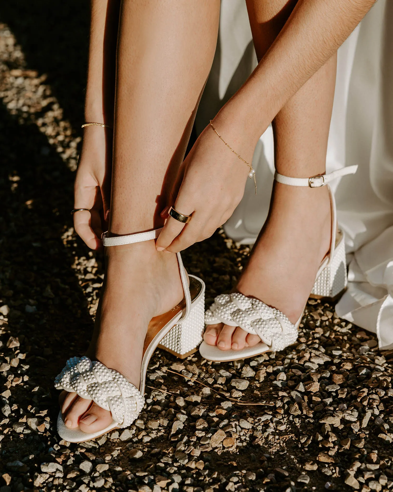 TRUE - IVORY PEARL WEDDING SANDALS WITH PLAIT TOE - FINAL SALE