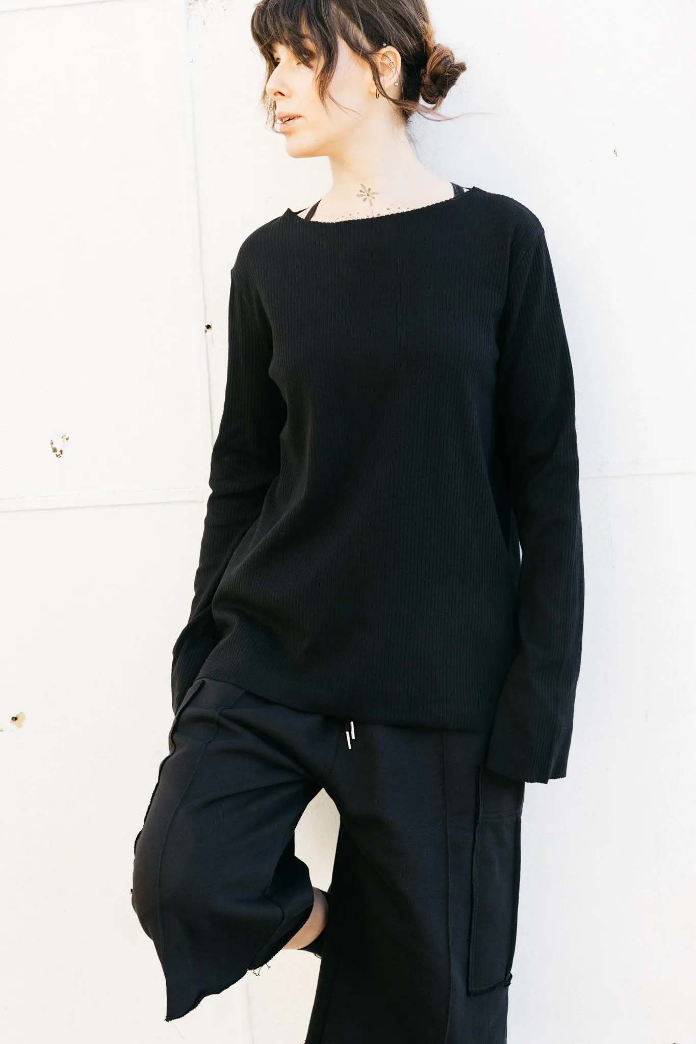 Violet Top | Black Rib