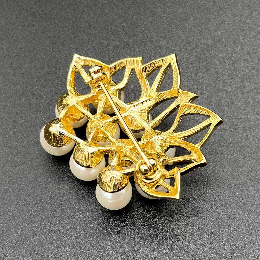 【カナダ輸入】 ヴィンテージ NAPIER パール フローラル ブローチ/Vintage NAPIER Pearl Floral Brooch